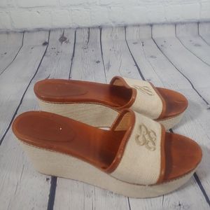 Vintage Coach Jaci Wedge Sandals Size 10